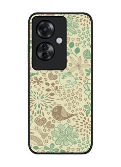 Stylizedd Rugged Black edge case for Oppo Reno11 F / Oppo F25 Pro 5G, Slim fit Soft Case Flexible Rubber Edges Anti Drop TPU Gel Thin Cover -  Cozy Garden  - Image 1