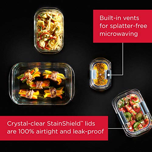 Rubbermaid Brilliance Glass Food Storage Containers, 8 Cup, Set of 2, BPA-Free, Leak-Proof, Clear - Image 2