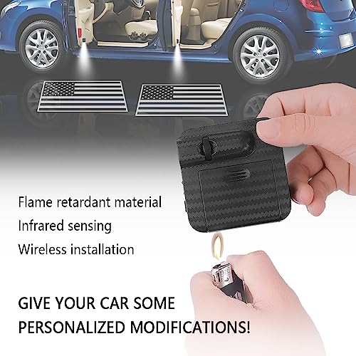 CXCCOI 2PCS Car Door Lights Logo Projector,HD Car Welcome Light LED Courtesy Light for Cool Auto Decorations,Universal Auto Door Projector Lights Fit All Vehicle Models (Black Flag) - Image 5