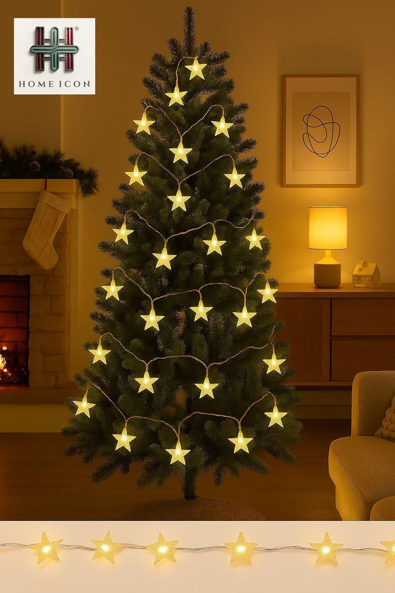 Home Icon أضواء النجوم المتسلسلة HOME ICON – 3م/9.8قدم، 20 LED، أضواء خرافية تعمل بالبطارية لشجرة عيد الميلاد، غرفة النوم، الزفاف، الحفلات، الحديقة وزينة المناسبات - Image 3