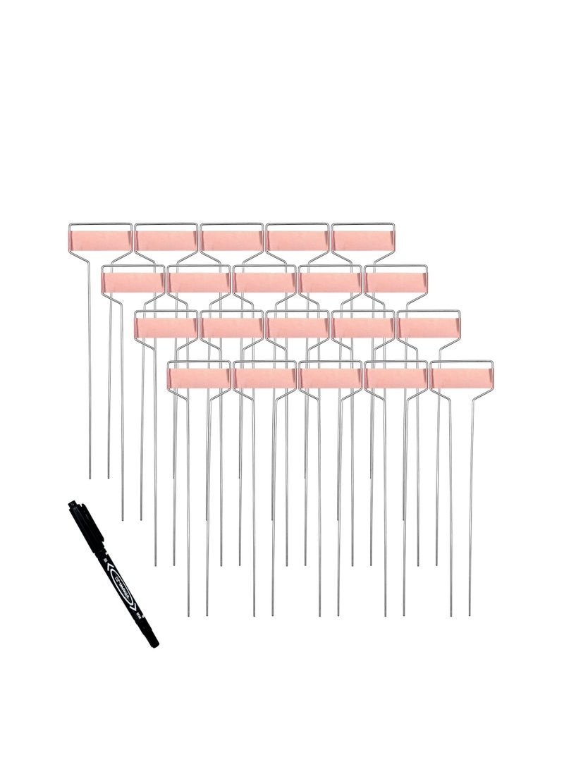 KASTWAVE Metal Plant Label Stakes Copper Metal Plant Tags High Copper Plate Metal Plant Labels Copper Plant Tags with 1 Maker Pen for Flowers Vegetables Seedlings Seed Gardening Markers (20 PCS 10 Inch) - Image 1