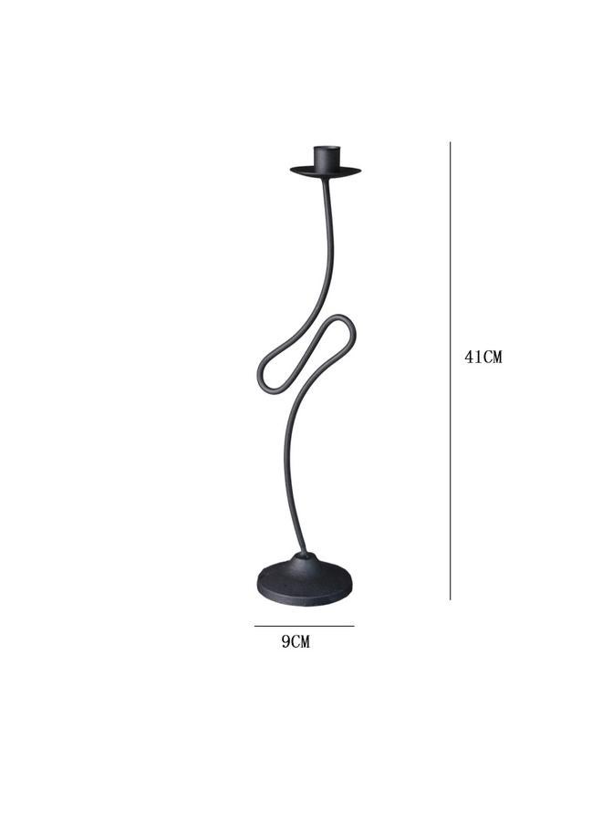 Bluejw French Middle-style Iron Candle Holder American Style Home Decoration Ornaments Creative Special-shaped Black Candle Holder For Hair - Image 1