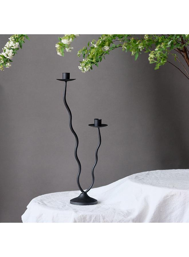 Bluejw French Middle-style Iron Candle Holder American Style Home Decoration Ornaments Creative Special-shaped Black Candle Holder For Hair - Image 4