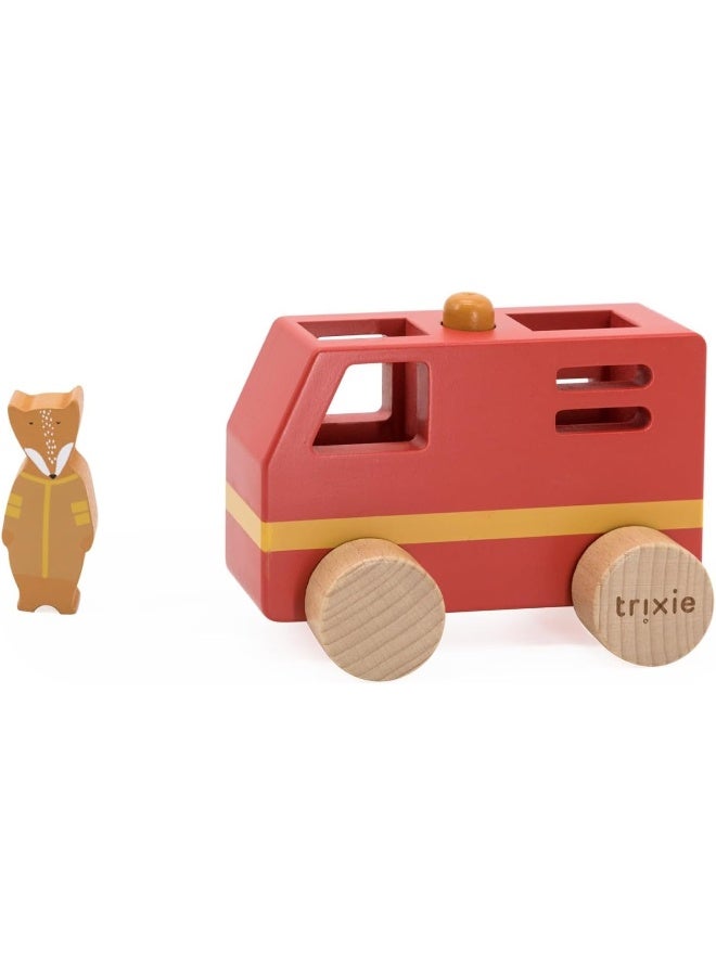 Trixie Wooden Animals Fire Truck Small - Image 2