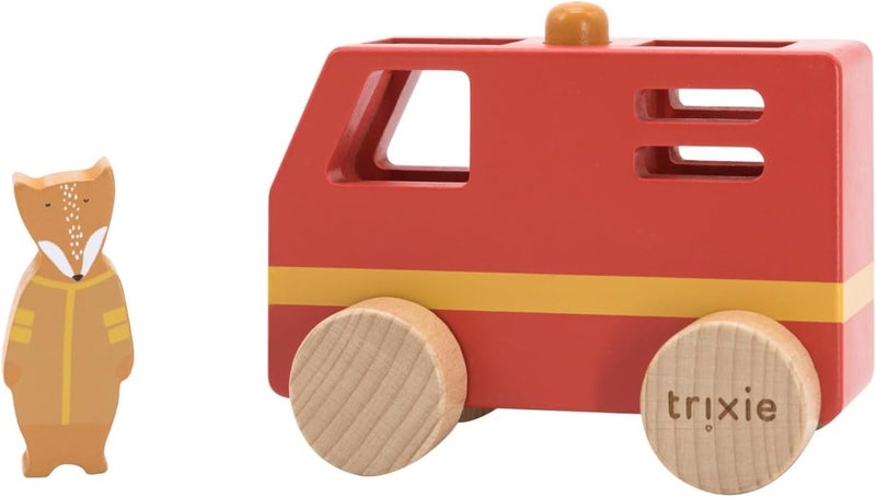 Trixie Wooden Animals Fire Truck Small - Image 1
