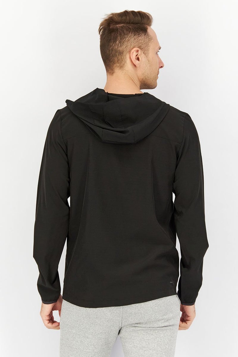 Layer 8 جاكيت تدريب بأكمام طويلة للرجال، رياضي، أسود - Image 4