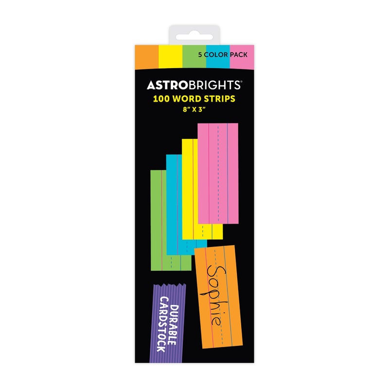 Astrobrights Word Strips, 3" x 8", 65 lb./176 GSM, 5-Color Assortment, 100 Count (91040) - Image 5