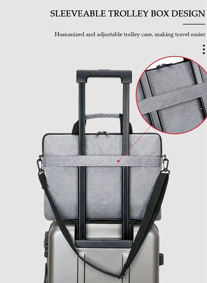 DUNISO حقيبة كمبيوتر محمول مقاس 15.6 بوصة، حقيبة كمبيوتر خفيفة الوزن، حقيبة يد للسفر والأعمال، حقيبة كتف مقاومة للماء للرجال والنساء، مكتب العمل، الكلية، المدرسة - Image 5