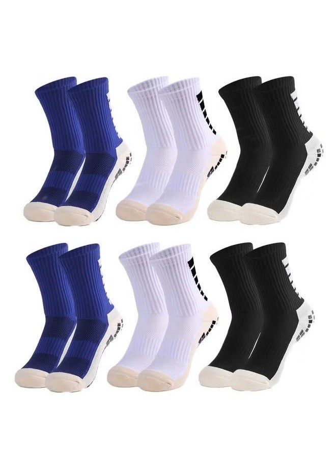 Generic 6Pair  Men's Soccer Socks Anti Slip Non Slip Grip Pads for Football Basketball Sports Grip Socks  - Image 1