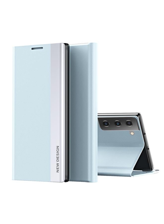 S-TOP Case For Samsung Galaxy S21 FE Side Electroplated Magnetic Ultra-Thin Horizontal Flip Leather Case with Holder - Image 1