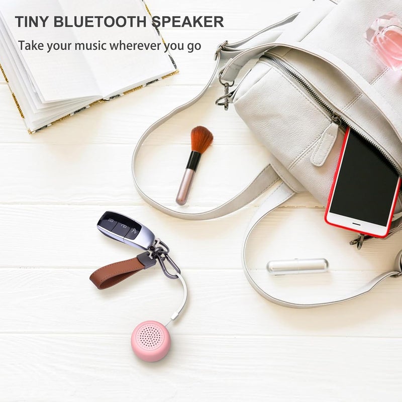 LEICEX Mini Portable Bluetooth Speaker, Small Wireless Speaker with Pocket Design, Water Resistant, Mini Speaker Shower, Travel, Bedroom, Bicycle (Pink) - Image 5