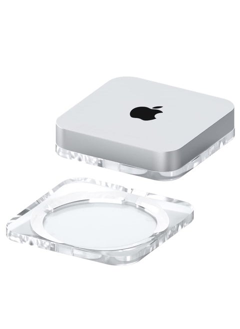 Desktop Stand for Mac Mini and Mac Studio, Two-Sided PMMA Transparent Anti Slip Holder, Dissipation and Dust Proof Base Is Suitable for Mac Mini M1 M2 Host Accessories