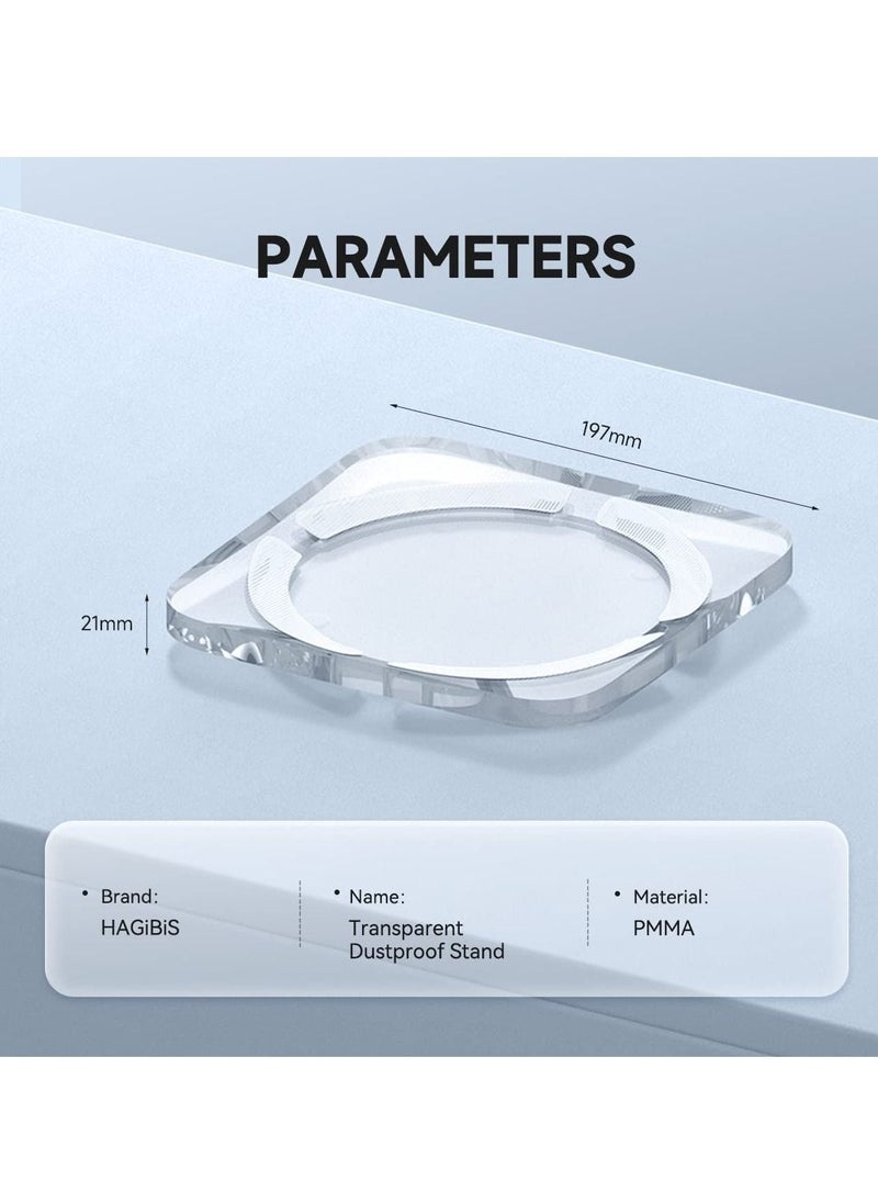 Desktop Stand for Mac Mini and Mac Studio, Two-Sided PMMA Transparent Anti Slip Holder, Dissipation and Dust Proof Base Is Suitable for Mac Mini M1 M2 Host Accessories