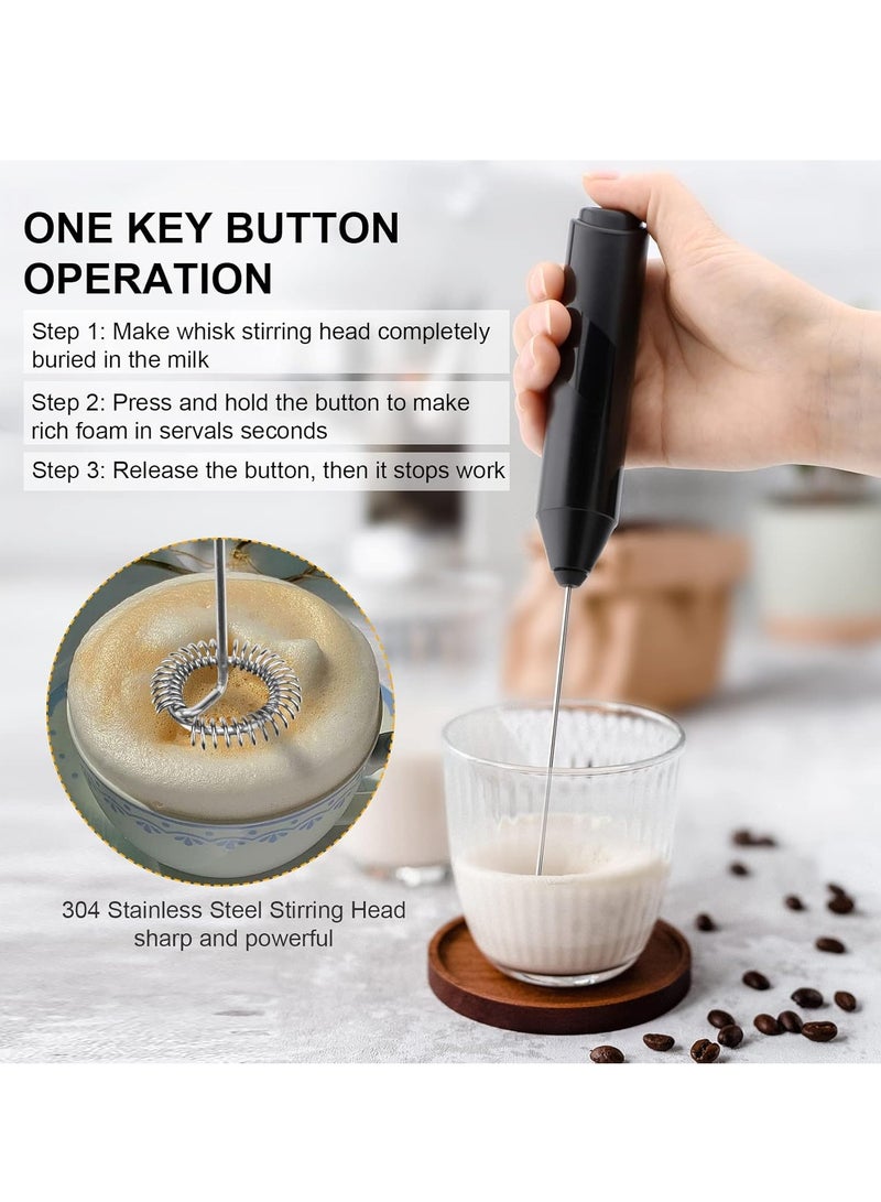 ELTRAZONE Electric Milk Frother Handheld with Stainless Steel Stand – Battery Powered Foam Maker, Whisk Drink Mixer, Mini Blender for Coffee, Frappe, Latte, Matcha, Hot Chocolate – Perfect for Creamy Foam and Smooth Beverages  - Image 2