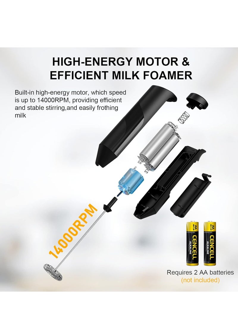 ELTRAZONE Electric Milk Frother Handheld with Stainless Steel Stand – Battery Powered Foam Maker, Whisk Drink Mixer, Mini Blender for Coffee, Frappe, Latte, Matcha, Hot Chocolate – Perfect for Creamy Foam and Smooth Beverages  - Image 4