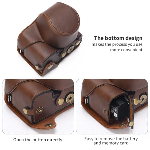 Hargedis for Sony ZV-E10 II case Premium PU Full Body Leather Camera Case Bag for Sony ZV-E10 II Fit 16-50mm Lens with Camera Shoulder Strap - Image 4