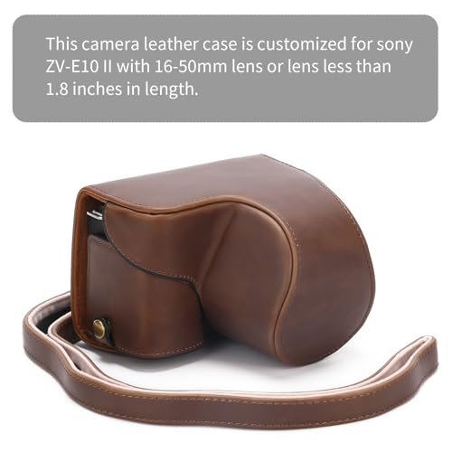 Hargedis for Sony ZV-E10 II case Premium PU Full Body Leather Camera Case Bag for Sony ZV-E10 II Fit 16-50mm Lens with Camera Shoulder Strap - Image 2