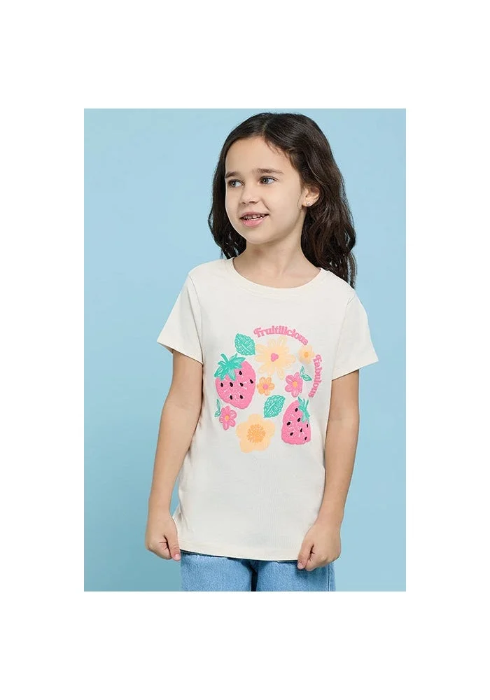 أر أند بي Printed T-Shirt with Crew Neck and Short Sleeves