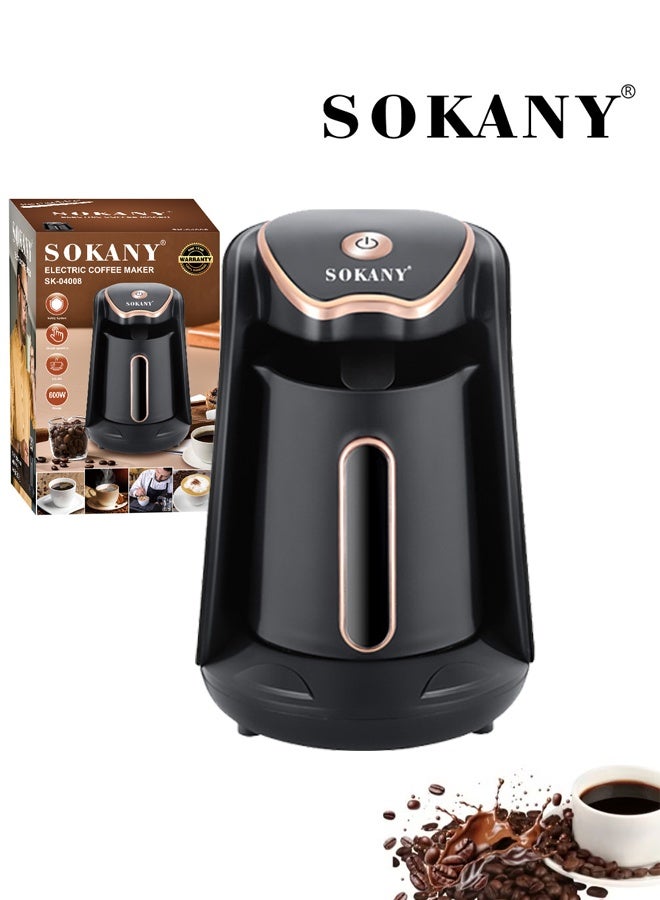sokany Turkish Coffee Maker,600W 250ml Electric Coffee Pot,SK-04008,Black - Image 1