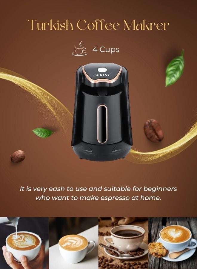 sokany Turkish Coffee Maker,600W 250ml Electric Coffee Pot,SK-04008,Black - Image 5