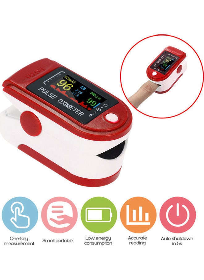 NIBEMINENT - Digital Fingertip Pulse Oximeter OLED Display Blood Oxygen Sensor Saturation Mini SpO2 Monitor PR Rate Measurement Meter for Nursing Home Sports Lover Red - Image 1