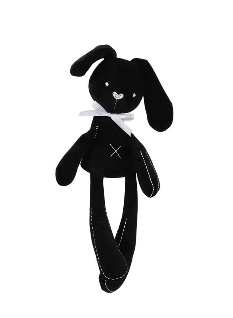 Loquat Long-legged Rabbit Plush Soothing Baby Toy Black 26*50cm  - Image 1