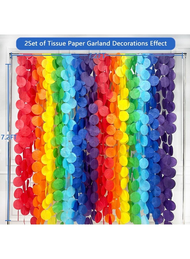 بينك بلوم زينة حفلات قوس قزح بطول 205 أقدام، منقطة كبيرة، مناديل ورقية خلفية، زينة ستارة معلقة بنقاط دائرية ملونة، مناسبة لأعياد الميلاد والكرنفال وحفلات استقبال المولود الجديد وحفلات الخطوبة والزفاف. - Image 2