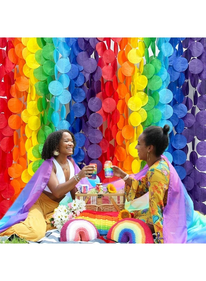 بينك بلوم زينة حفلات قوس قزح بطول 205 أقدام، منقطة كبيرة، مناديل ورقية خلفية، زينة ستارة معلقة بنقاط دائرية ملونة، مناسبة لأعياد الميلاد والكرنفال وحفلات استقبال المولود الجديد وحفلات الخطوبة والزفاف. - Image 5