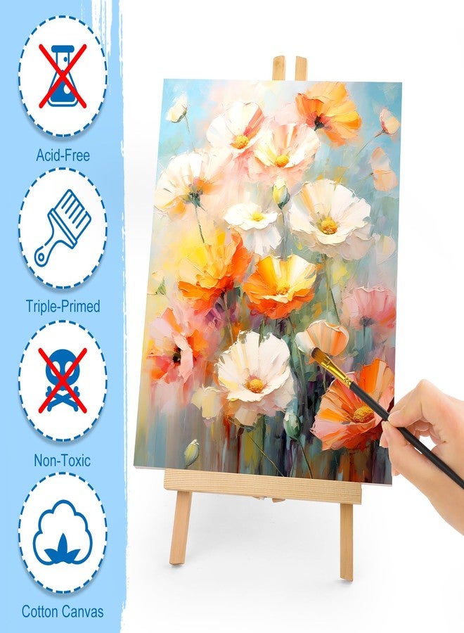ESRICH Stretched Canvas for Painting, 8 Pack 9x12 Inch Canvas Value Pack,Primed Acid-Free Cotton Blank Canvases, Painting Canvas for Oil & Acrylic Paint. - Image 4