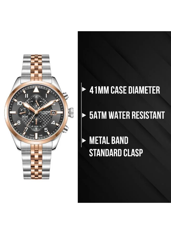 Lee Cooper  Men's METAL Multi Function Watch LC08318.560 - 41 mm for Men | Best Price UAE