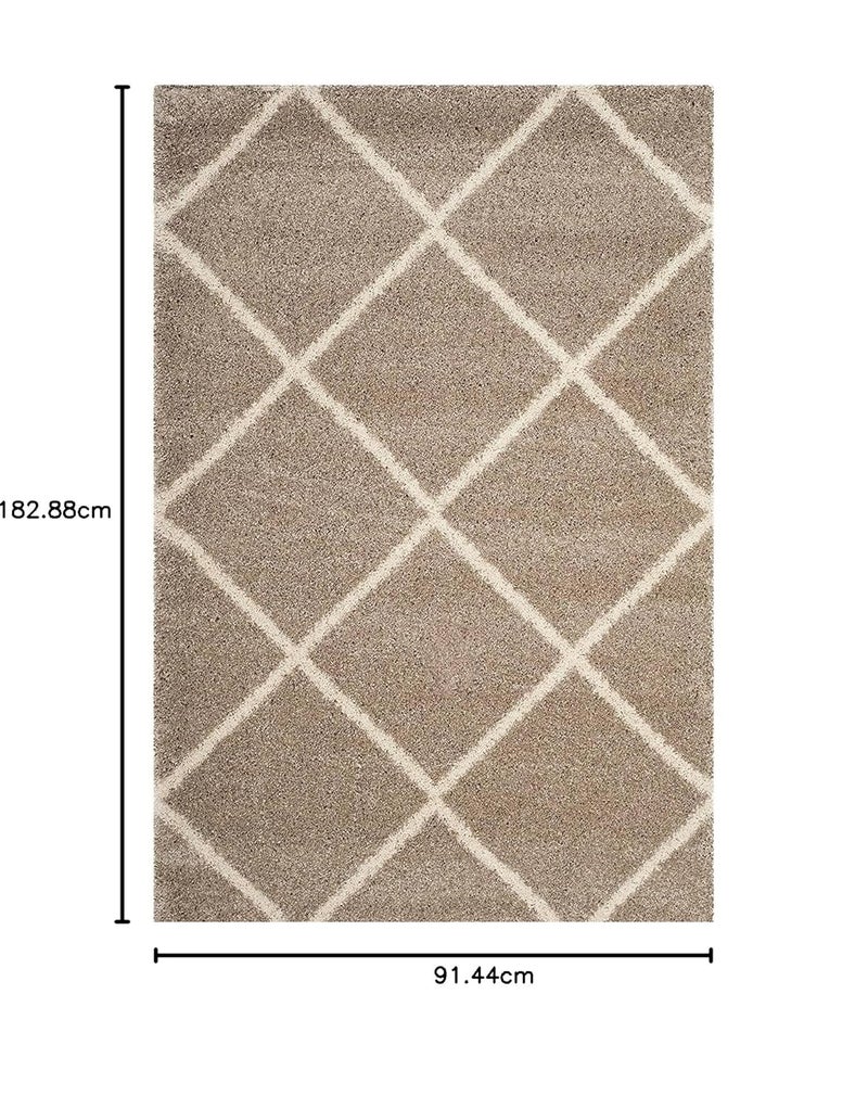 GLOY ® Anti-Slip Fluffy Fur Rug & Polyester Large Shaggy Carpet for Living Room, Bedroom, Office, Guest Room (3x6 Feet, Beige Ivory Box) - Image 2