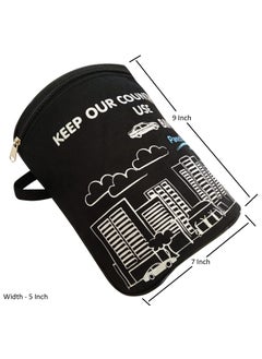 Panchtatva nature care Panchtatva nature care Fabric AntiSlip Car Trash Garbage Bag Can Dustbin Hanging Back Seat Organizer Bin Black H 9Inch X L 7Inch X W 5Inch Made In India Automobiles  - Image 5
