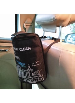 Panchtatva nature care Panchtatva nature care Fabric AntiSlip Car Trash Garbage Bag Can Dustbin Hanging Back Seat Organizer Bin Black H 9Inch X L 7Inch X W 5Inch Made In India Automobiles  - Image 1
