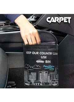 Panchtatva nature care Panchtatva nature care Fabric AntiSlip Car Trash Garbage Bag Can Dustbin Hanging Back Seat Organizer Bin Black H 9Inch X L 7Inch X W 5Inch Made In India Automobiles  - Image 4
