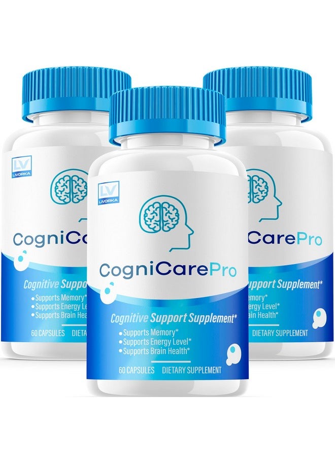 LIVORKA - (3 Pack) Cognicare Pro Capsules, Cognicare Pro, Cognicare Pro Pills, Cognicare Pro Advanced Formula, Cognicare Pro Vitamins, Cognicare Pro Formula 180 Capsules for 3 Months - Image 1
