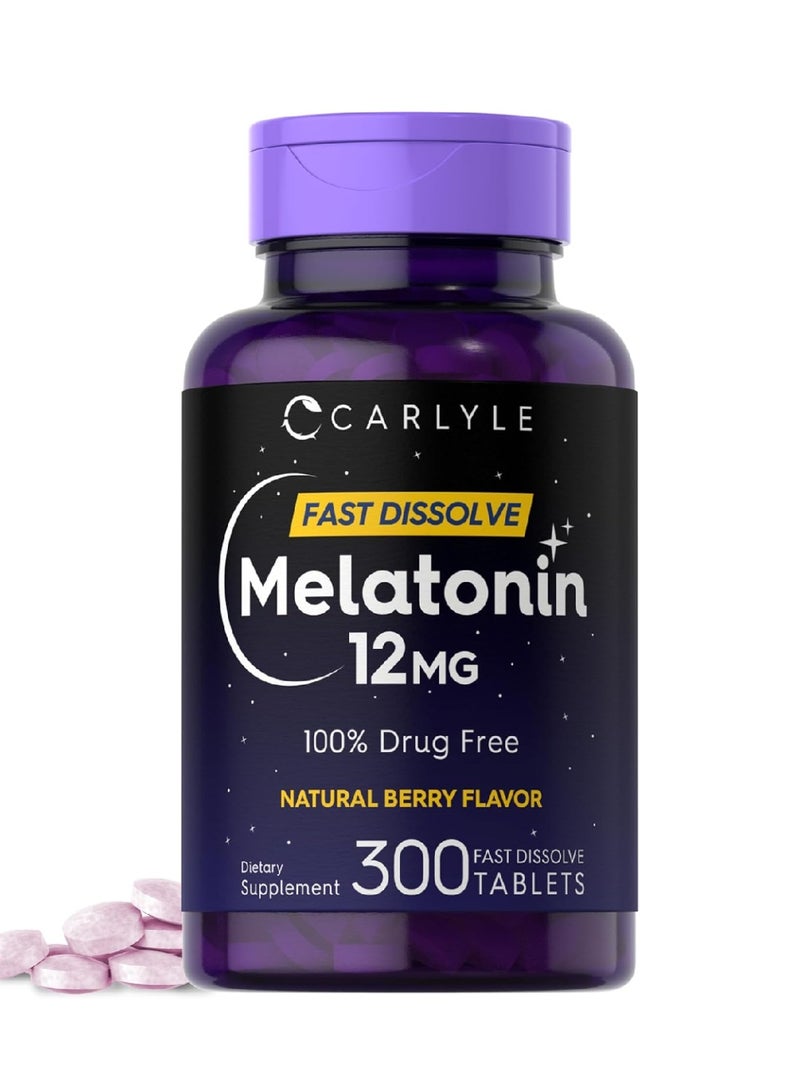 Carlyle كارسلايل ميلاتونين 12 ملغ أقراص سريعة الذوبان 300 قرص