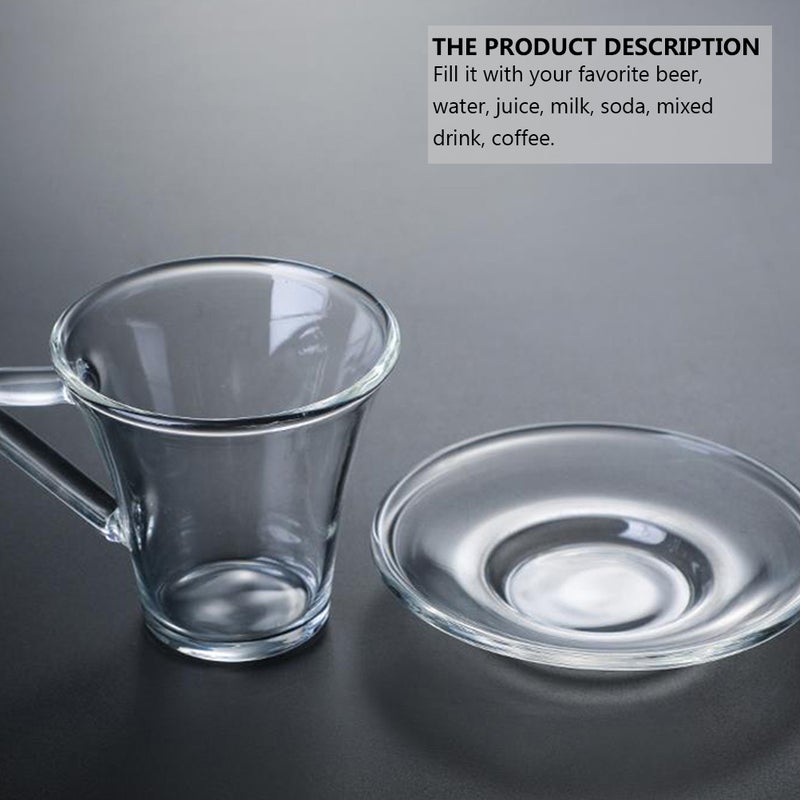 Transparent Espresso Cup Practical Water Mug Glass Coffee Cup with Handle - Image 5