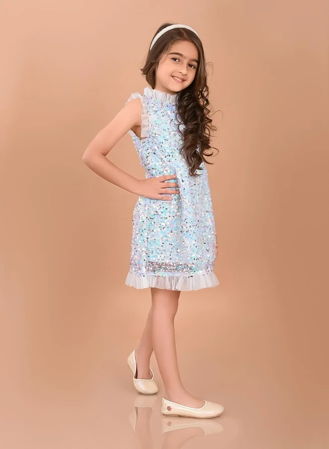 LILPICKS Sequin Ruffle Party Dress