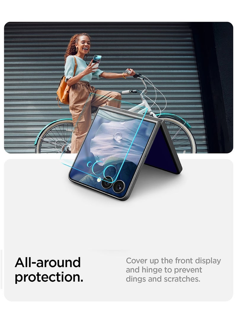 Spigen GLAStR EZ-Fit HD Samsung Galaxy Flip 7 Screen Protector Tempered Glass for outer Front Screen - [1 PACK] - Image 5