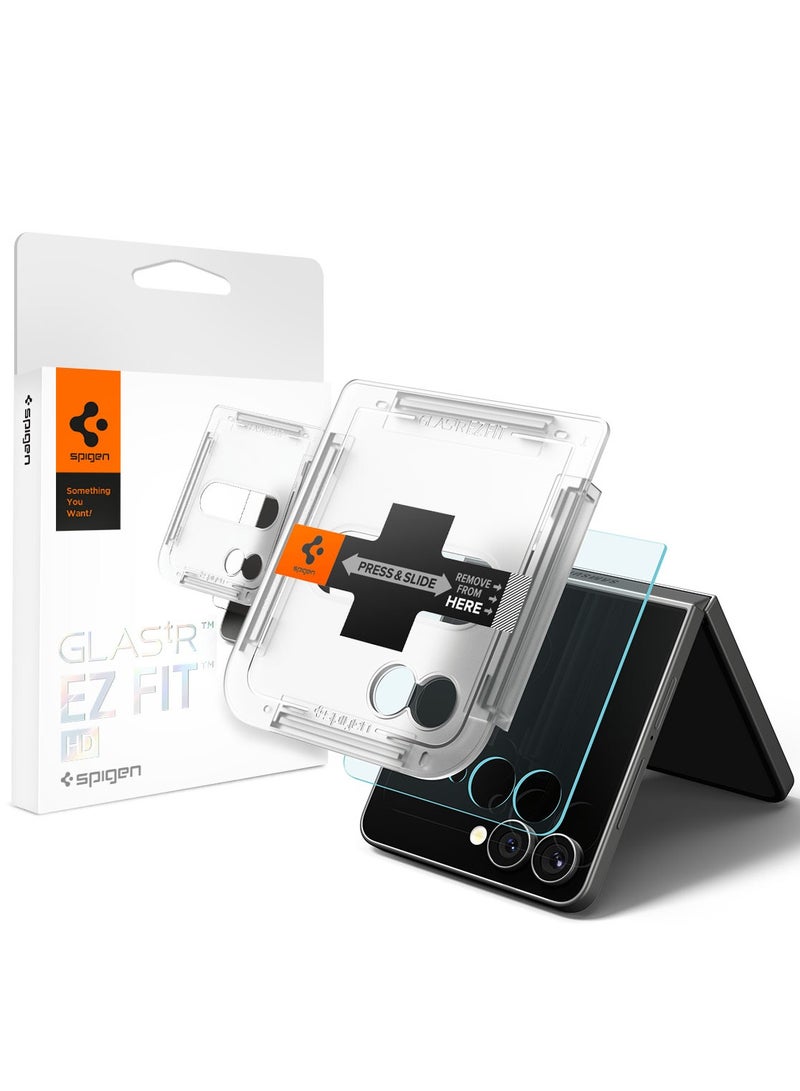 Spigen GLAStR EZ-Fit HD Samsung Galaxy Flip 7 Screen Protector Tempered Glass for outer Front Screen - [1 PACK] - Image 1