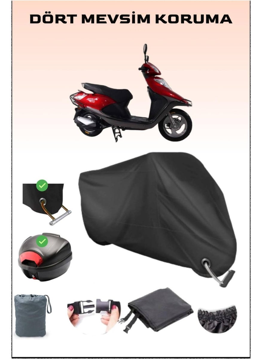 Breen Rear Bag and Lock Compatible Black Motorcycle Canvas for Arora Ar 100T 2A Special, Safe  - Image 1