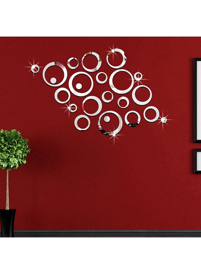 OUTAD 3D Mirror Pattern Wall Sticker Silver - Image 1