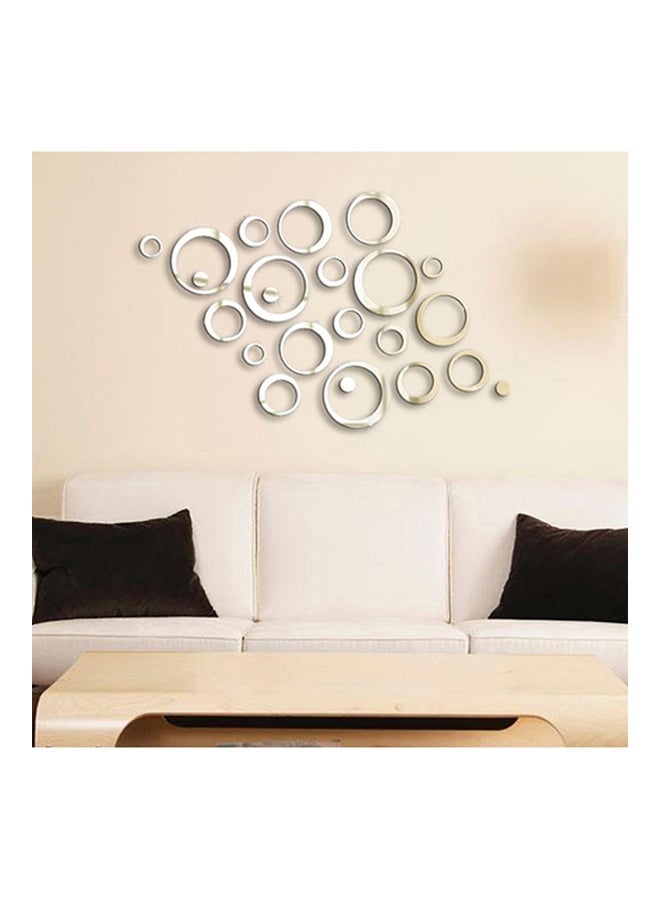 OUTAD 3D Mirror Pattern Wall Sticker Silver - Image 4
