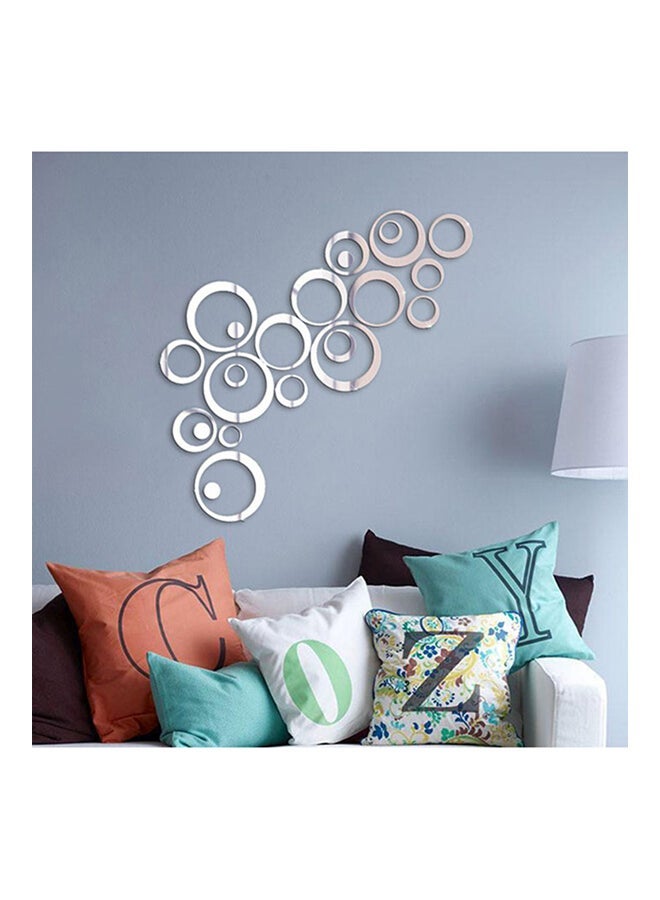 OUTAD 3D Mirror Pattern Wall Sticker Silver - Image 2