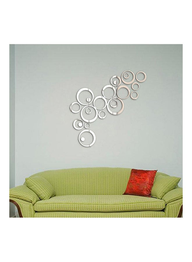 OUTAD 3D Mirror Pattern Wall Sticker Silver - Image 3