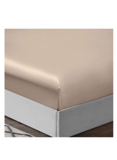 TREELY TREELY 6 Piece Satin Sheets King Size Silky Smooth Taupe Satin Sheet Set with Deep Pocket, Satin Fitted Sheet, Flat Sheet, 4 Satin Pillowcase  - Image 3