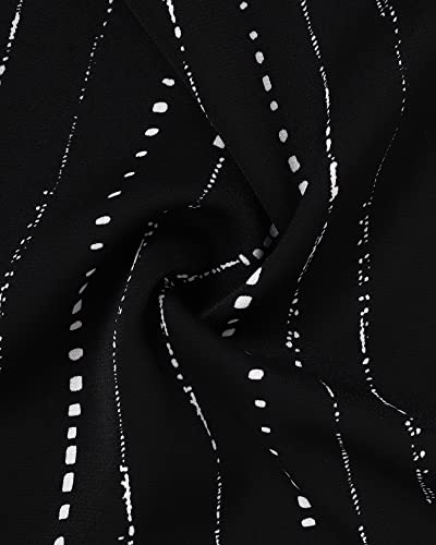 Timeson Womens Blouses for Work Professional,Summer Dress Shirts for Women Office Short Sleeve Ladies Tops and Blouses Business Casual V Neck Chiffon Tunics Loose Fit Formal Clothes Black Stripe XL - Image 5