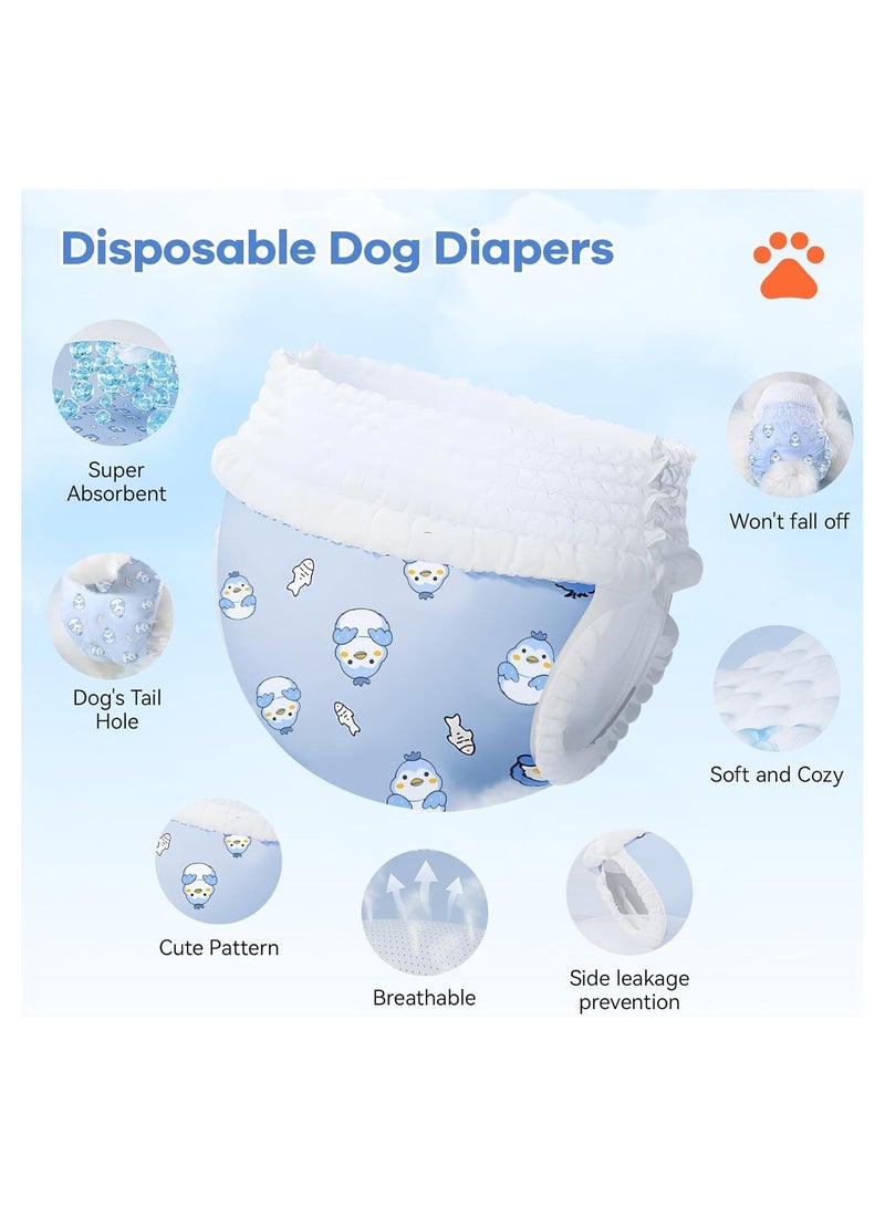 Disposable Dog Diapers Absorbent Soft Puppy Doggie Diapers for Female Dogs with Adjustable Puppy Diapers in Heat Period Excitable Urination(M 10)