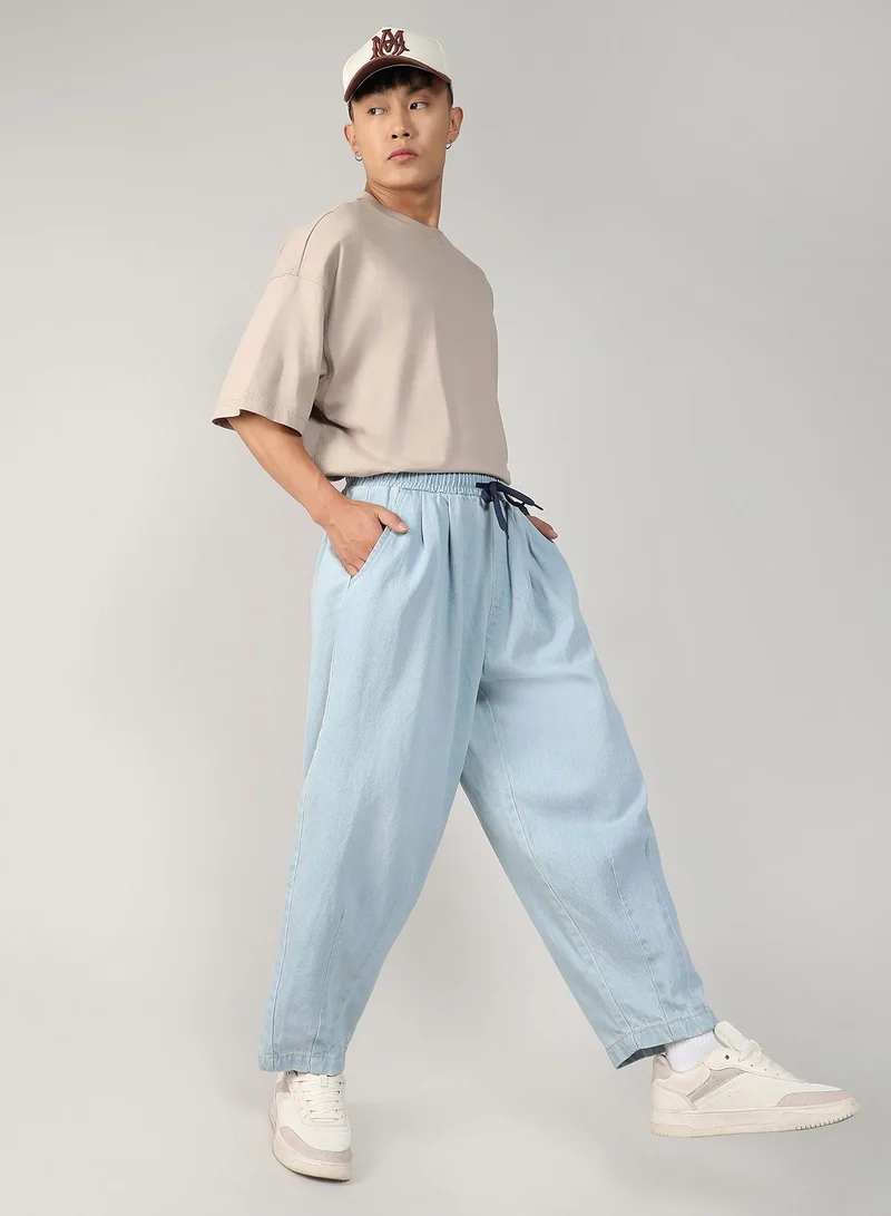 Campus Sutra Men's Light Blue Baggy Denim Jeans