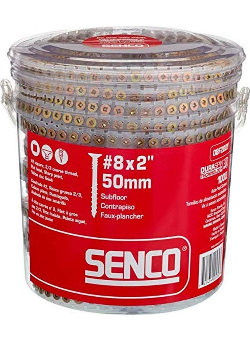 Senco 08F200Y Duraspin# 8 by 2" Subfloor Collated Screw (1, 000per Box) - Image 1